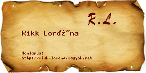 Rikk Loréna névjegykártya